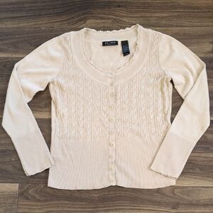 Axcess (Liz Claiborne) Women's Beige Cardigan Sweater